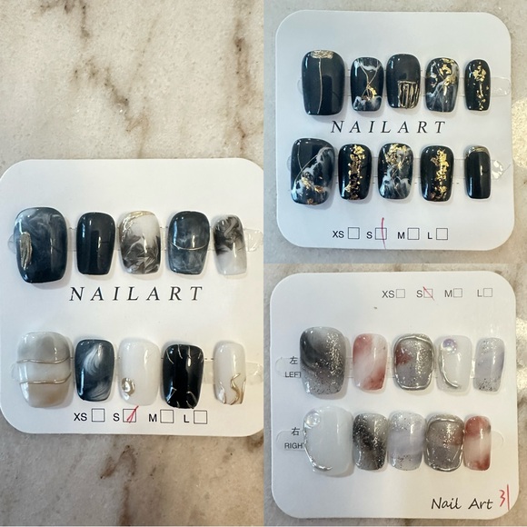 Other - Elegant Marble Press on Nail Art Set of 3